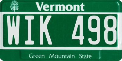 VT license plate WIK498