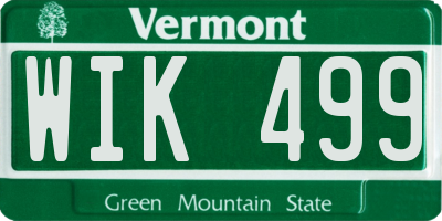 VT license plate WIK499