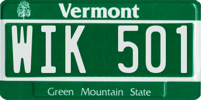 VT license plate WIK501