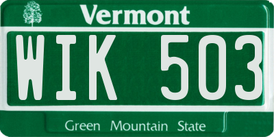 VT license plate WIK503