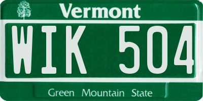 VT license plate WIK504