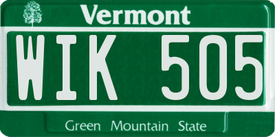 VT license plate WIK505