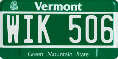 VT license plate WIK506