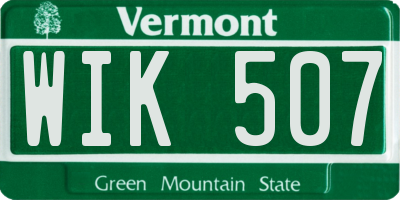 VT license plate WIK507