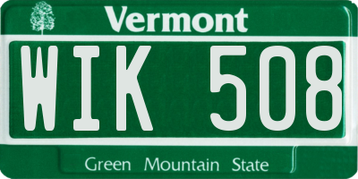 VT license plate WIK508