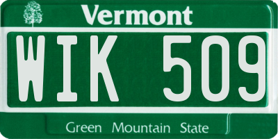 VT license plate WIK509