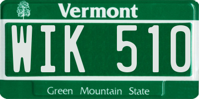 VT license plate WIK510