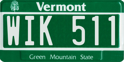 VT license plate WIK511