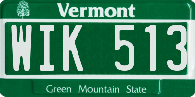VT license plate WIK513