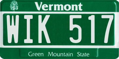 VT license plate WIK517