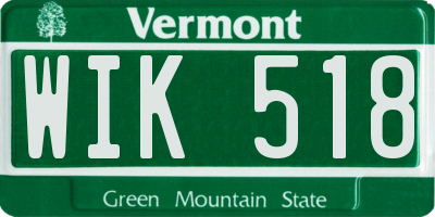 VT license plate WIK518