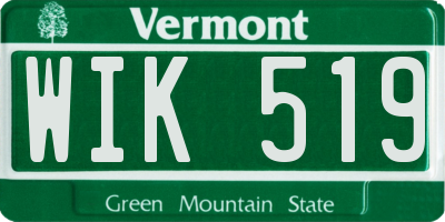 VT license plate WIK519
