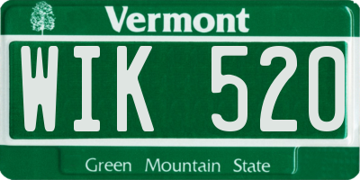 VT license plate WIK520