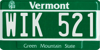 VT license plate WIK521