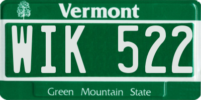 VT license plate WIK522