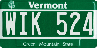 VT license plate WIK524