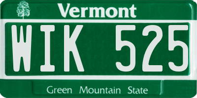 VT license plate WIK525