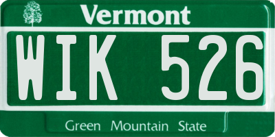 VT license plate WIK526