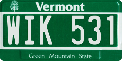 VT license plate WIK531
