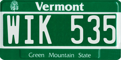 VT license plate WIK535