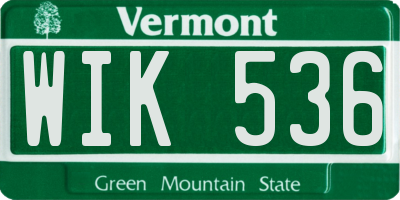 VT license plate WIK536