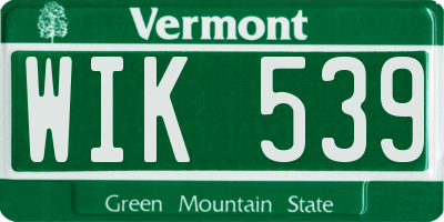 VT license plate WIK539