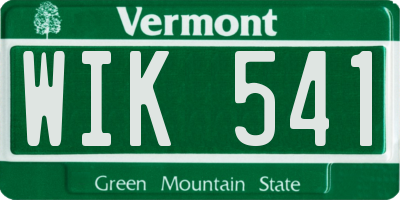 VT license plate WIK541