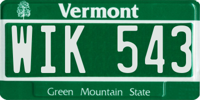 VT license plate WIK543