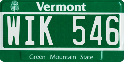 VT license plate WIK546