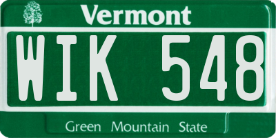 VT license plate WIK548