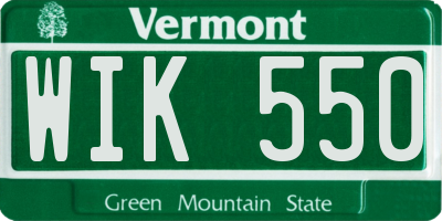 VT license plate WIK550
