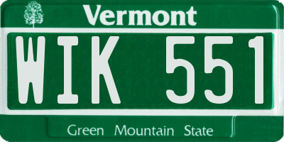 VT license plate WIK551
