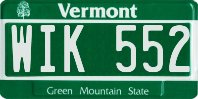 VT license plate WIK552