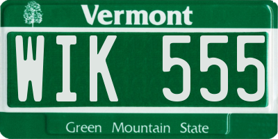 VT license plate WIK555