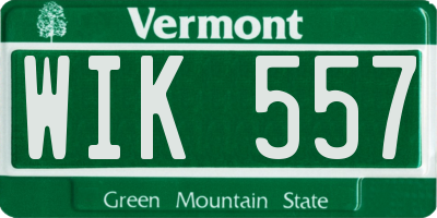 VT license plate WIK557