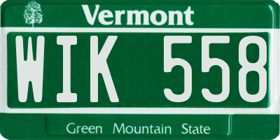 VT license plate WIK558