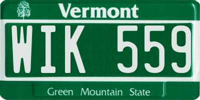 VT license plate WIK559