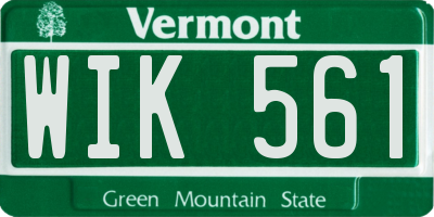 VT license plate WIK561