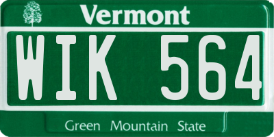 VT license plate WIK564