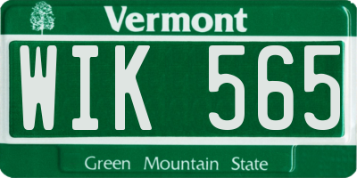 VT license plate WIK565