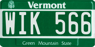 VT license plate WIK566