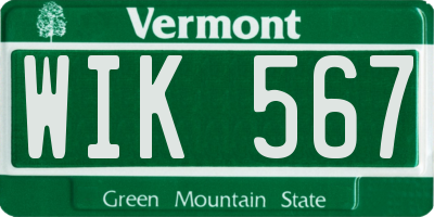 VT license plate WIK567