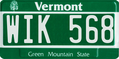 VT license plate WIK568