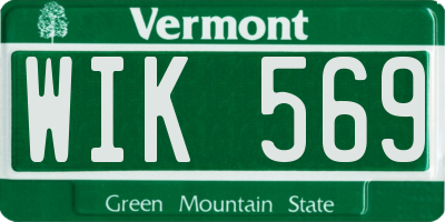VT license plate WIK569