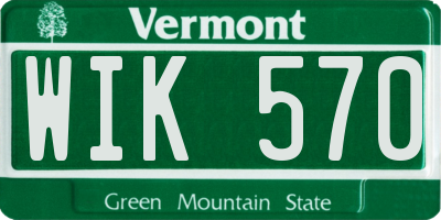 VT license plate WIK570