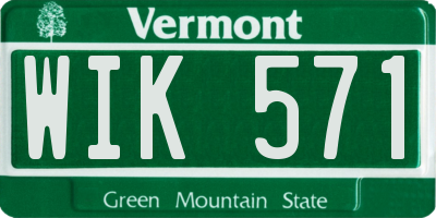 VT license plate WIK571