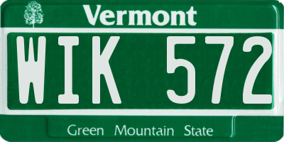 VT license plate WIK572