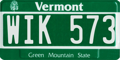 VT license plate WIK573