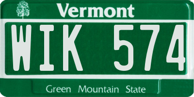 VT license plate WIK574