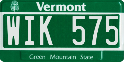 VT license plate WIK575